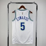 2024  Minnesota Timberwolves Forest Wolf Retro #5 EDWARDS 1:1 Quality NBA Jersey