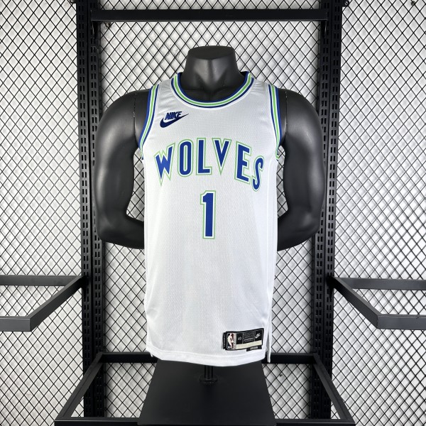 2024  Minnesota Timberwolves Forest Wolf Retro #1 ANDERSON 1:1 Quality NBA Jersey