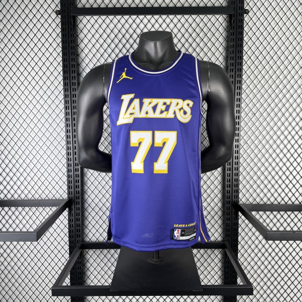 2026 Los Angeles  Lakers Flyers Limited Edition Blue  #77 DONCIC 1:1 Quality NBA Jersey