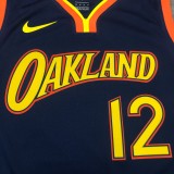 2021 Golden State Warriors V-neck Black City Edition #12 OUBRE JR. 1:1  Quality NBA Season Jerseys