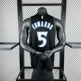2026  Minnesota Timberwolves Embroidery Black Retro #5 EDWARDS 1:1 Quality NBA Jersey
