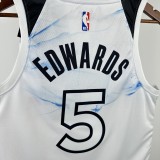 2025  Minnesota Timberwolves City Edition #5 EDWARDS 1:1 Quality NBA Jersey