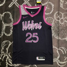 2026  Minnesota Timberwolves Purple City Edition #25 ROSE 1:1 Quality NBA Jersey