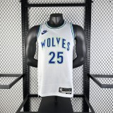 2024  Minnesota Timberwolves Forest Wolf Retro #25 ROSE 1:1 Quality NBA Jersey