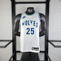 2024  Minnesota Timberwolves Forest Wolf Retro #25 ROSE 1:1 Quality NBA Jersey
