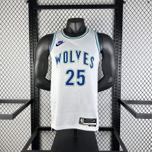 2024  Minnesota Timberwolves Forest Wolf Retro #25 ROSE 1:1 Quality NBA Jersey