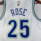 2024  Minnesota Timberwolves Forest Wolf Retro #25 ROSE 1:1 Quality NBA Jersey