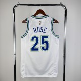 2024  Minnesota Timberwolves Forest Wolf Retro #25 ROSE 1:1 Quality NBA Jersey