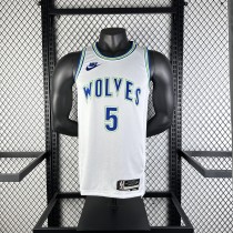 2024  Minnesota Timberwolves Forest Wolf Retro #5 EDWARDS 1:1 Quality NBA Jersey