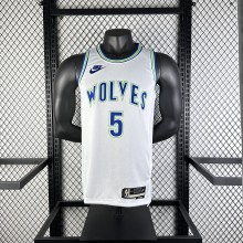 2024  Minnesota Timberwolves Forest Wolf Retro #5 EDWARDS 1:1 Quality NBA Jersey