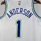 2024  Minnesota Timberwolves Forest Wolf Retro #1 ANDERSON 1:1 Quality NBA Jersey