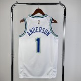 2024  Minnesota Timberwolves Forest Wolf Retro #1 ANDERSON 1:1 Quality NBA Jersey