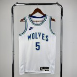 2024  Minnesota Timberwolves Forest Wolf Retro #5 EDWARDS 1:1 Quality NBA Jersey