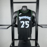 2026  Minnesota Timberwolves Black Retro #25 ROSE 1:1 Quality NBA Jersey