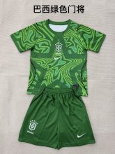26/27（2026） Brazil Goalkeeper Green Kids 1:1 Quality Soccer Jersey