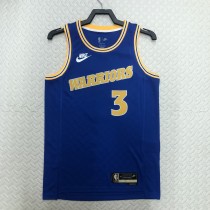 2023 Golden State Warriors Blue Retro #3 POOLE  1:1  Quality NBA Season Jerseys