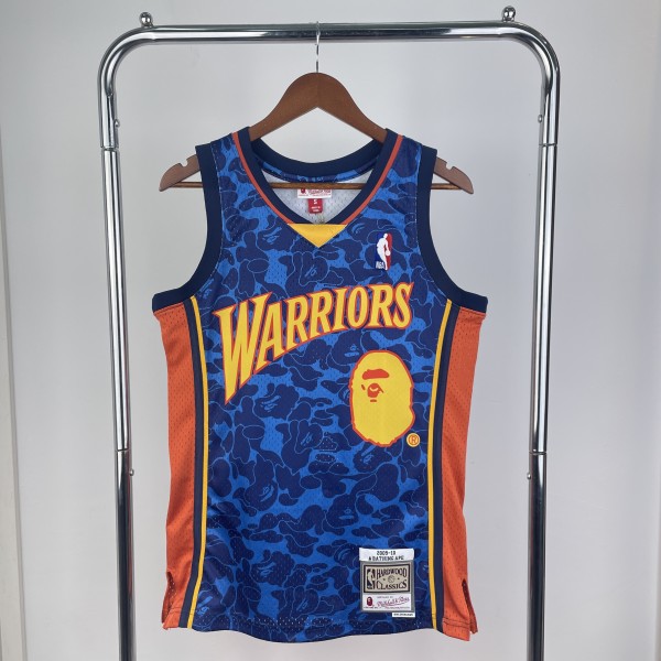 Golden State Warriors Blue co-branded Ape Man's Head #93 BAPE 1:1  Quality NBA Season Jerseys