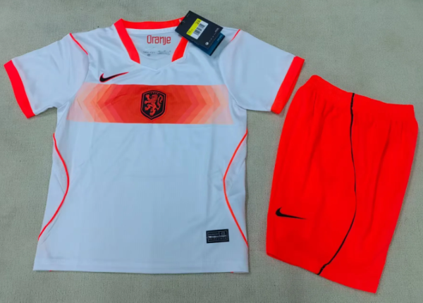 26/27（2026）Netherlands Away Kids 1:1 Quality Soccer Jersey