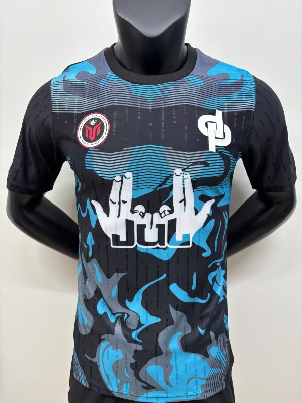 26/27 (2026) 	 singer Fan Blue Black  Player 1:1 Quality Soccer Jersey