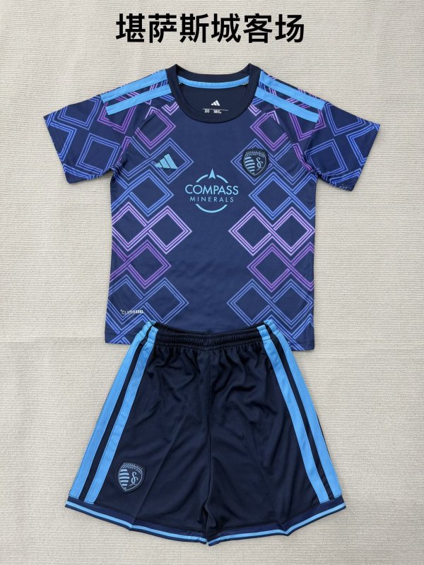 26/27（2026）Sporting Kansas City Away  Kids 1:1 Quality Soccer Jersey