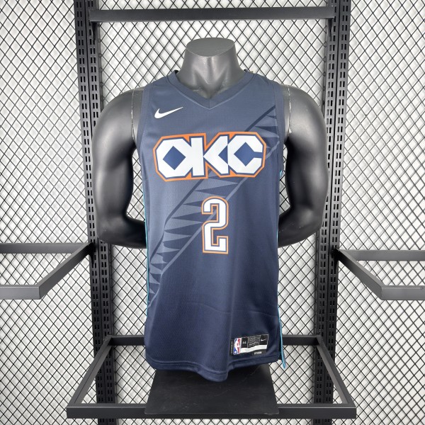 2026 Oklahoma City Thunder Grey #2 GILGEOUS-ALEXANDER 1:1  Quality NBA Season Jerseys