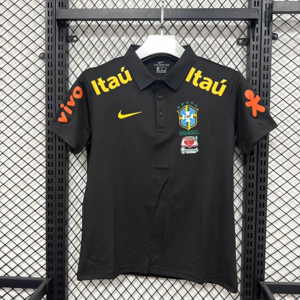 26/27 (2026）Brazil Polo  Black  Fans 1:1 Quality Soccer Jersey