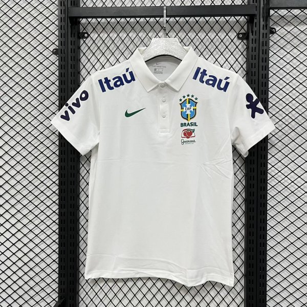 26/27 (2026）Brazil Polo  White  Fans 1:1 Quality Soccer Jersey