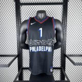 2021 Philadelphia 76ers City Edition  Retro Black #1 HARDEN   1:1 Quality NBA Season Jerseys