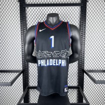 2021 Philadelphia 76ers City Edition  Retro Black #1 HARDEN   1:1 Quality NBA Season Jerseys