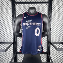 2024 Philadelphia 76ers City Edition  Retro  Blue  #0 MAXEY  1:1 Quality NBA Season Jerseys
