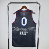 2021 Philadelphia 76ers City Edition  Retro Black #0 MAXEY  1:1 Quality NBA Season Jerseys