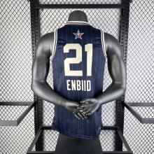 2024 Philadelphia 76ers ALL-STAR Blue #21 ENBIID  1:1 Quality NBA Season Jerseys