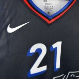 2021 Philadelphia 76ers City Edition  Retro Black #21 EMBIID 1:1 Quality NBA Season Jerseys