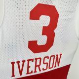 2003/2004  Philadelphia 76ers  Retro  Red White #3 IVERSON   1:1 Quality NBA Season Jerseys
