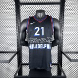 2021 Philadelphia 76ers City Edition  Retro Black #21 EMBIID 1:1 Quality NBA Season Jerseys