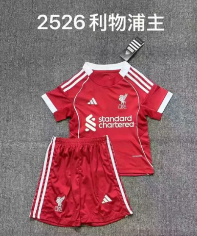 25/26 Liverpool Home Kids Fans Version 1:1 Quality Soccer Jersey