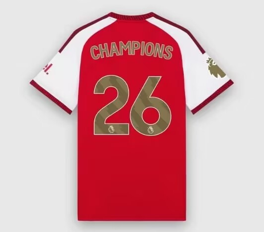 25/26 Arsenal Home Fans CHAMPOONS #26 Champion Version 1:1 Quality Soccer Jersey