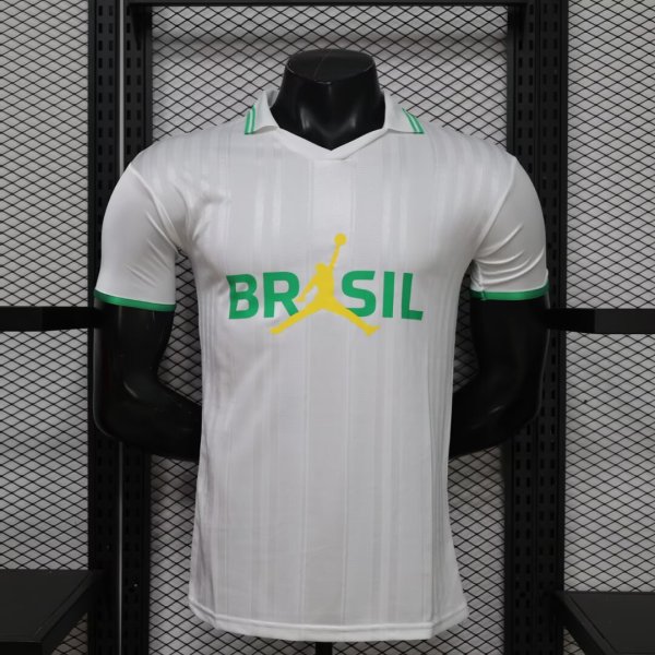26/27（2026） Brazil POLO T-shirt White Player  1:1 Quality Soccer Jersey