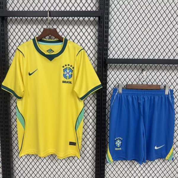 26/27 (2026） Brazil Home Yellow  With Pants Sets  Fans 1:1 Quality Soccer Jersey