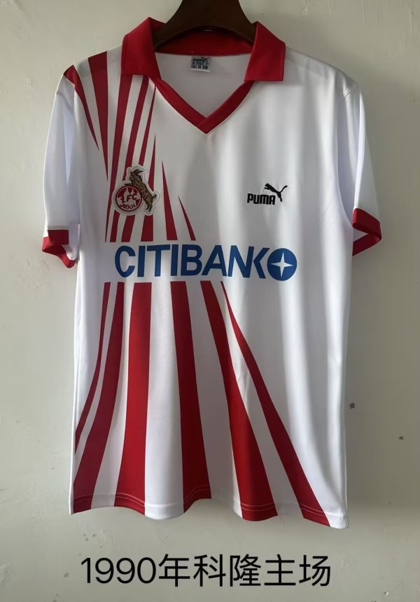 1990  FC Köln Home  Fans Retro 1:1 Quality Soccer Jersey