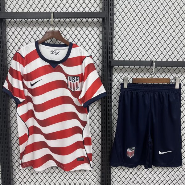 26/27 (2026) 	Usa Home   With Pants Sets Fans  1:1 Quality Soccer Jersey