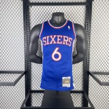 1982/1983 Philadelphia 76ers  Away Blue #6 ERVING  1:1 Quality NBA Season Jerseys