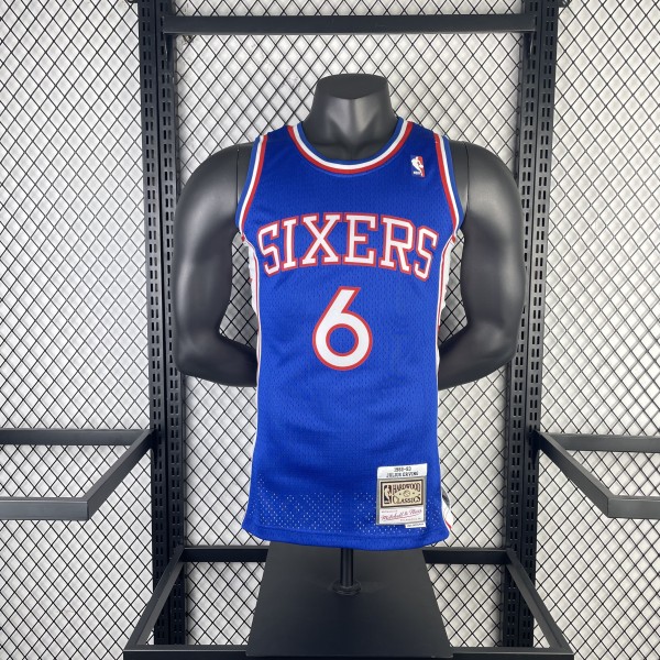 1982/1983 Philadelphia 76ers  Away Blue #6 ERVING  1:1 Quality NBA Season Jerseys
