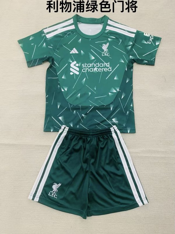 26/27 (2026)  Liverpool Goalkeeper  Green  Kids Fans  1:1 Quality Soccer Jersey