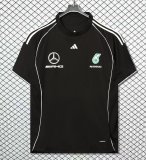 2025  Adidas Mercedes-Benz T-shirt Black 1:1 Quality F1 Jerseys