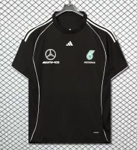 2025  Adidas Mercedes-Benz T-shirt Black 1:1 Quality F1 Jerseys