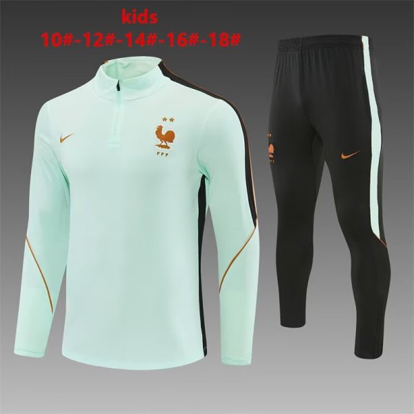 26/27(2026)  France Kids Light Green 1:1 Quality Training Jersey