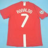 2007-2008 Man Utd home Red long sleeve Retro soccer jersey (长袖)(决赛字)