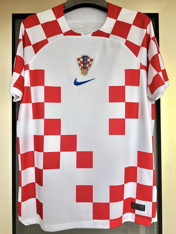 2022-23 Croatia Home 1:1 World Cup Fans Soccer Jersey