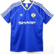 1988-1990 Man Utd Away Blue Retro Soccer Jersey